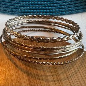 Gold tone variety set of bangles